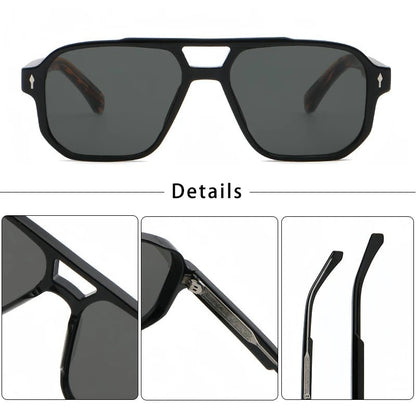 Caterside EdgePunk - Bold Vintage Sunglasses with UV400 Protection and Unique Double Bridge Design - Zentoracart