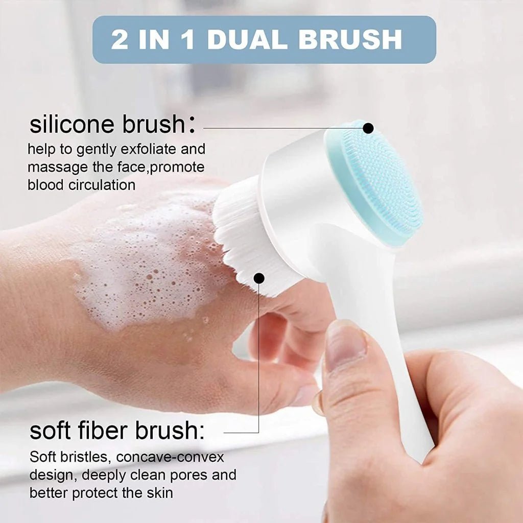 2 - in - 1 Double - Sided Silicone Face Brush - Zentoracart