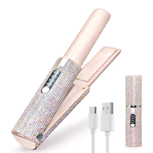 Portable Hair Straightener With Rhinestones - Zentoracart