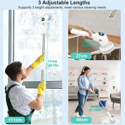 8 - in - 1 Cordless Electric Cleaning Brush for Home, Bathroom, Kitchen, and Windows - Zentoracart
