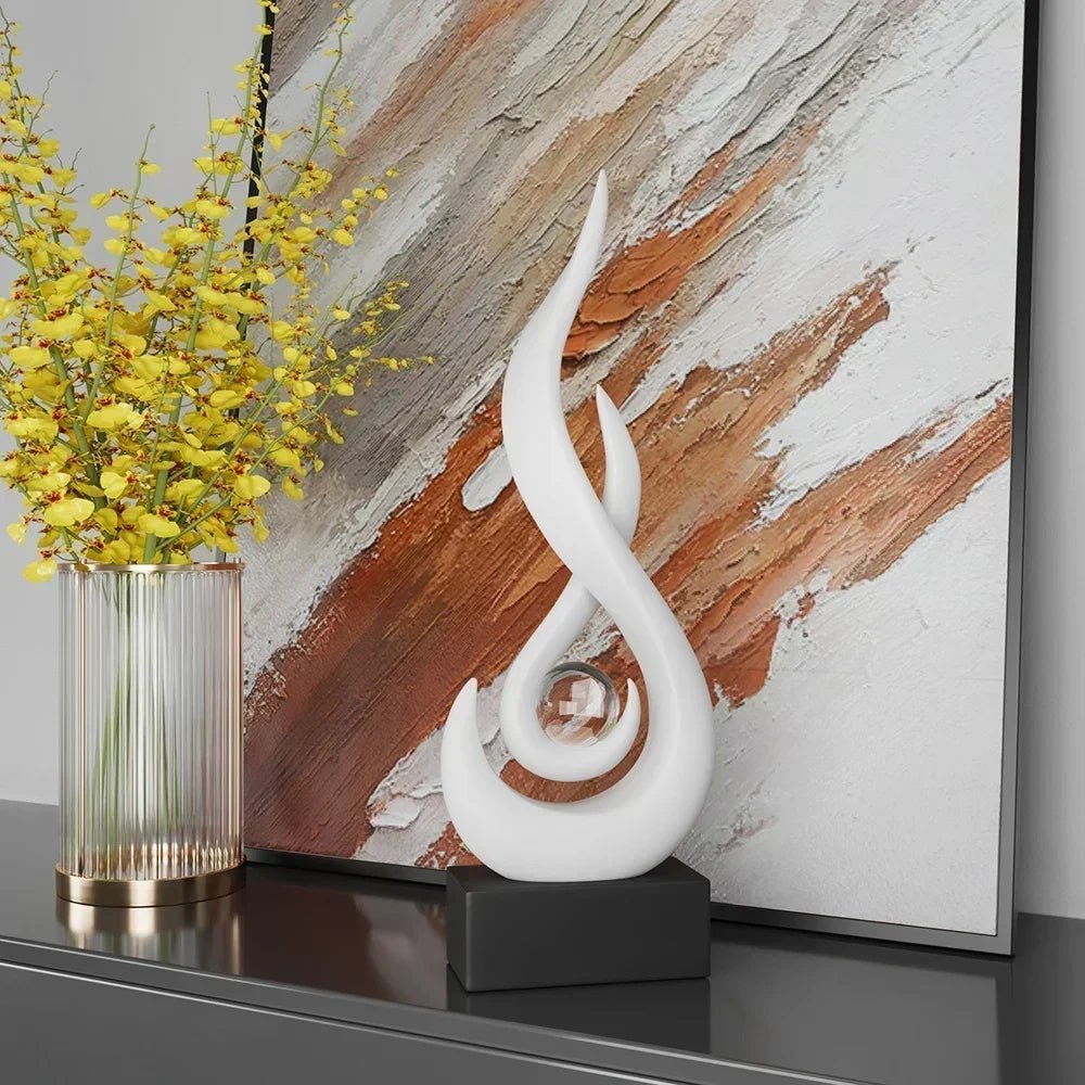 AbstractFlow Ceramic Sculpture – Add Modern Elegance and Creativity to Your Home Décor - Zentoracart