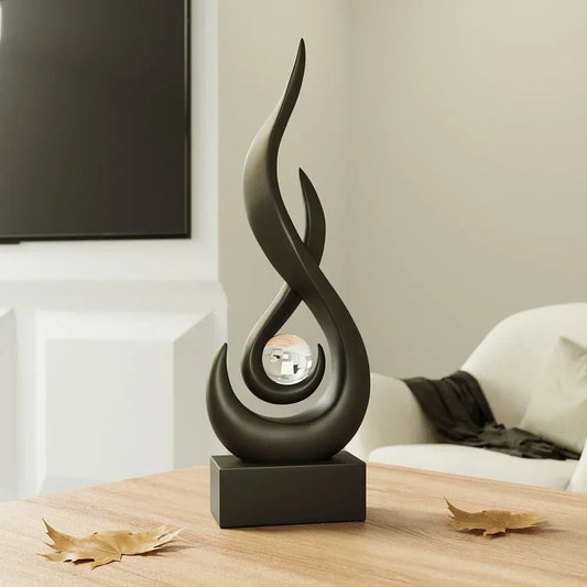 AbstractFlow Ceramic Sculpture – Add Modern Elegance and Creativity to Your Home Décor - Zentoracart