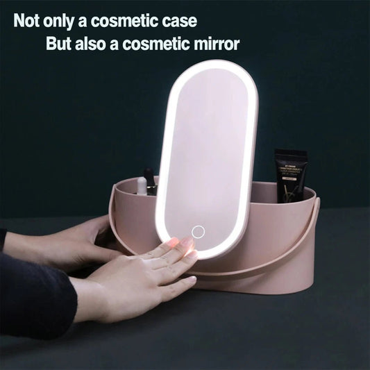 GlamGlow LED Makeup Organizer – Portable Storage for Beauty On - the - Go - Zentoracart