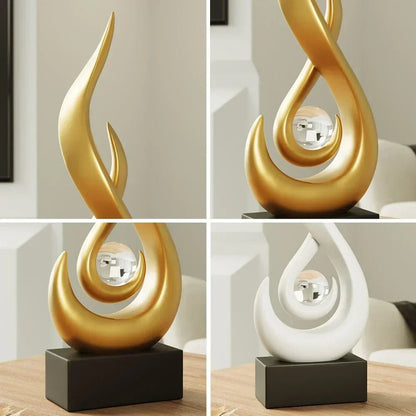 AbstractFlow Ceramic Sculpture – Add Modern Elegance and Creativity to Your Home Décor - Zentoracart