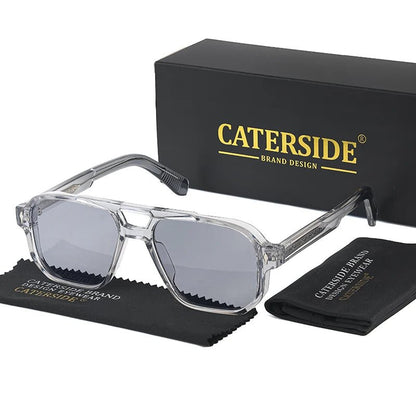 Caterside EdgePunk - Bold Vintage Sunglasses with UV400 Protection and Unique Double Bridge Design - Zentoracart