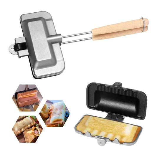 Double - Sided Non - Stick Foldable Sandwich Frying Pan Grill - Zentoracart