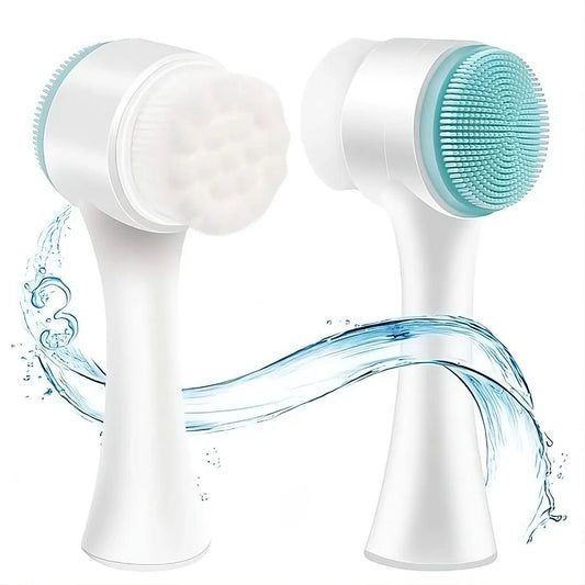 2 - in - 1 Double - Sided Silicone Face Brush - Zentoracart