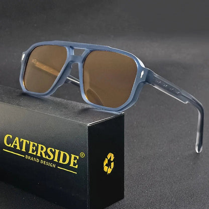 Caterside EdgePunk - Bold Vintage Sunglasses with UV400 Protection and Unique Double Bridge Design - Zentoracart