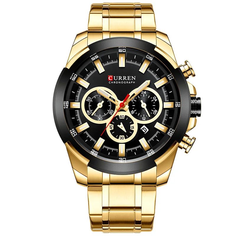 CURREN GoldForce - Luxury Men's Watch with Golden Design - Zentoracart